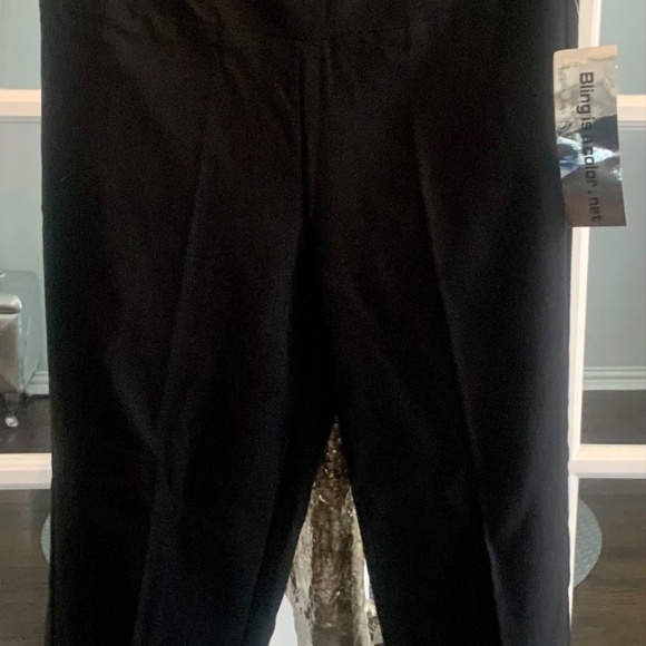 Black Rhinestone Leg Pants - Picture 4 of 6